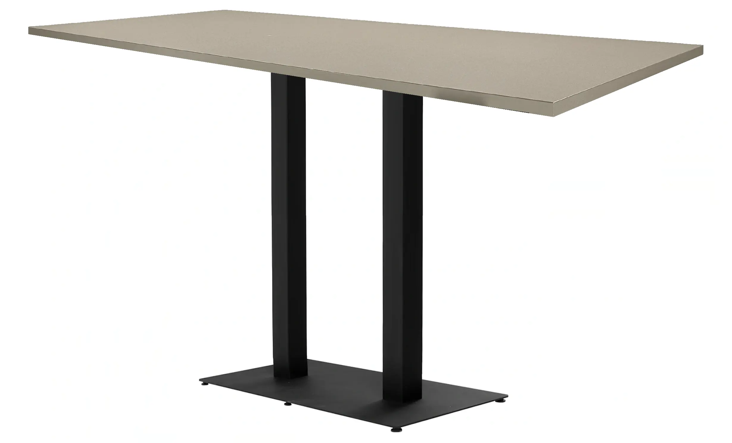 Hoge Horecatafel met dubbele kolompoot 140x80cm Zwart Cuando Hoge Horecatafel met dubbele kolompoot 140x80cm Zwart Cuando