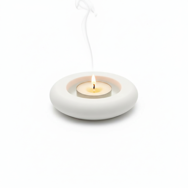 White Faceted Heart Cement Tea Light Candle Holder – Modern Geometric Concrete Romantic Table Décor for Home, Wedding & Valentine