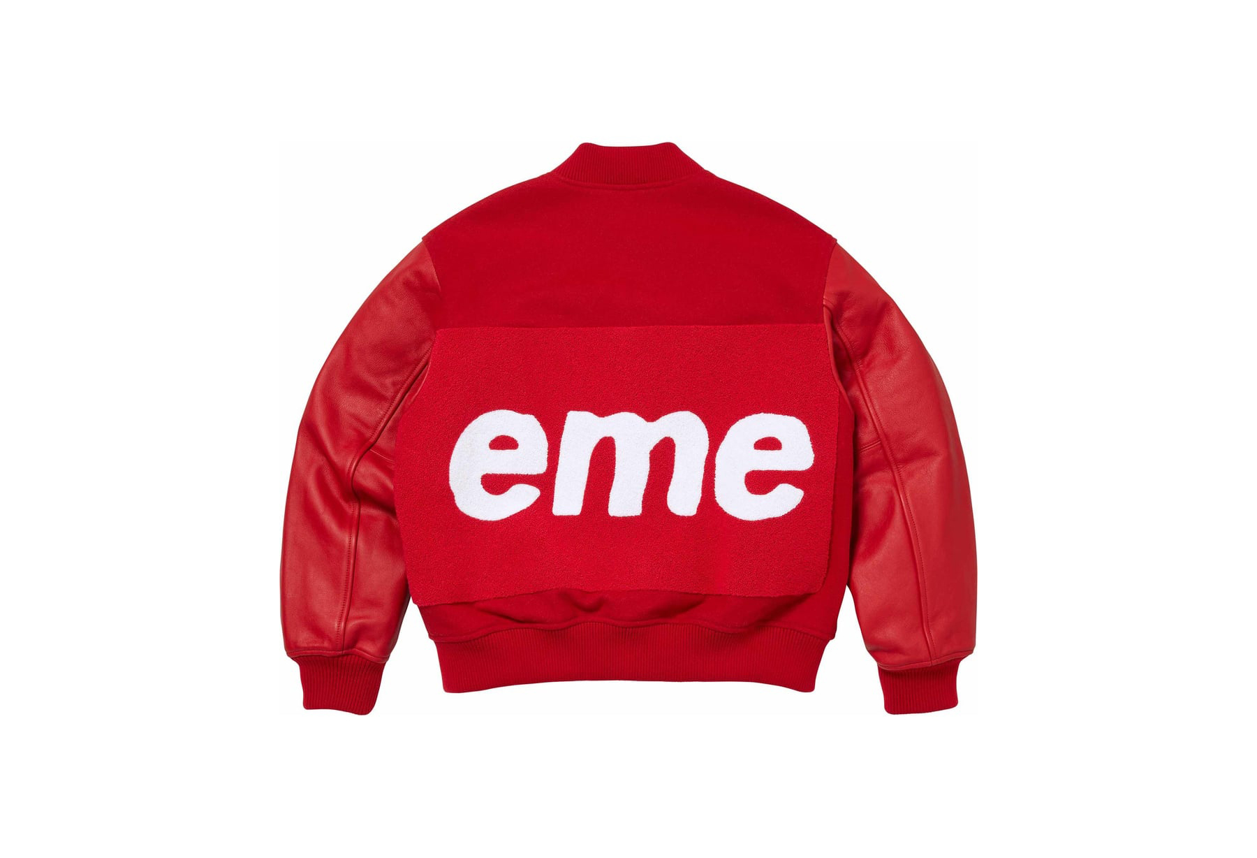 Supreme Big Logo Chenille Varsity Jacket Red (SS24) | TBC - KLEKT