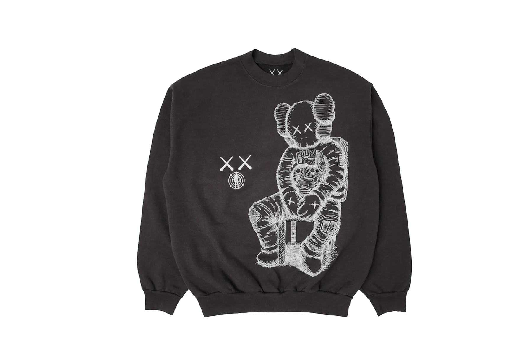 KAWS x Kid Cudi Moon Man Front Print Crewneck Sweatshirt Vintage ...