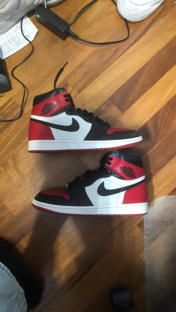 bred toe 1 red laces