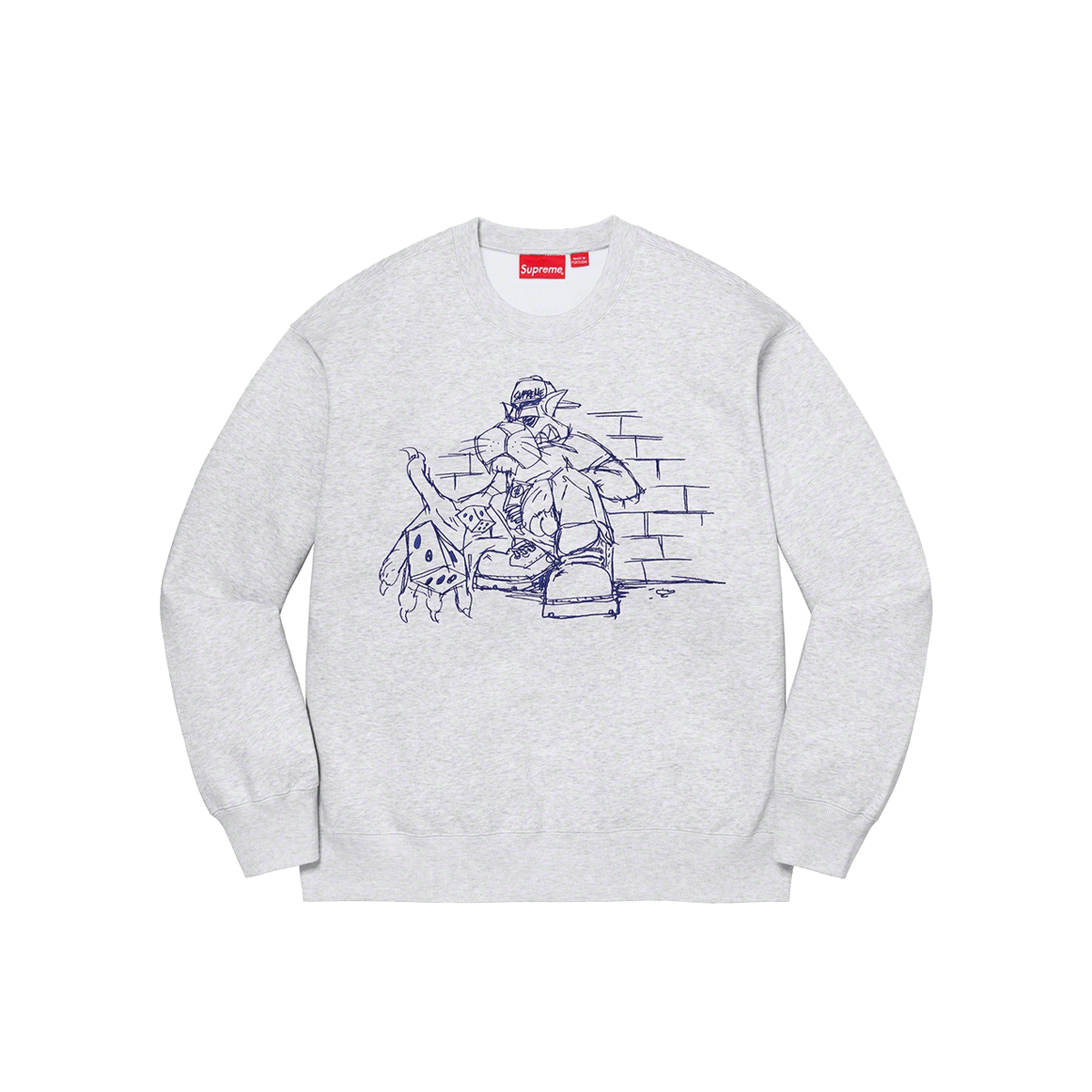 Supreme Dice Crewneck Ash Grey (FW21) | FW21 - KLEKT