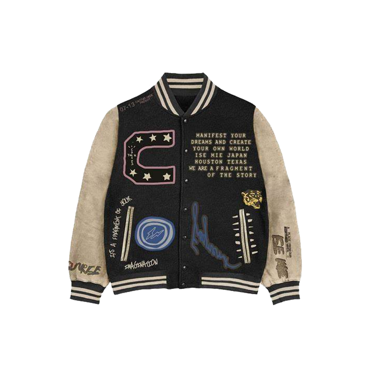 Travis Scott Cactus Jack For Fragment Manifest Letterman Jacket