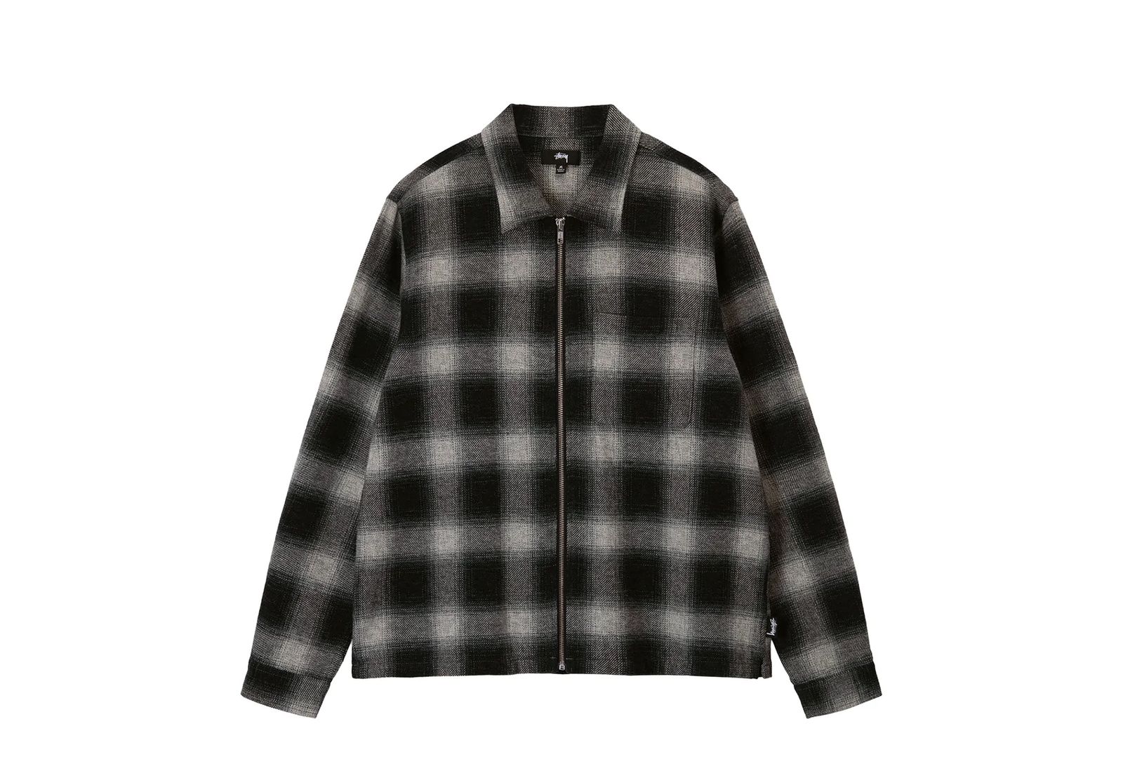 Stussy Hank Plaid Zip Shirt Grey (FW22) | TBC - KLEKT