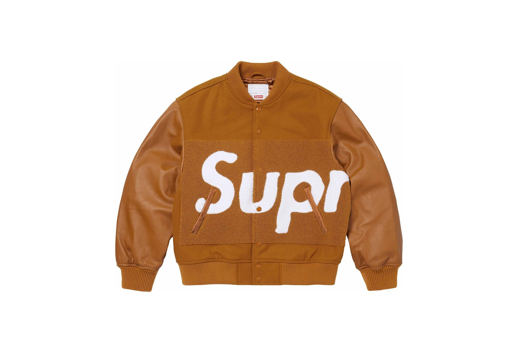 Supreme Big Logo Chenille Varsity Jacket Mustard (SS24