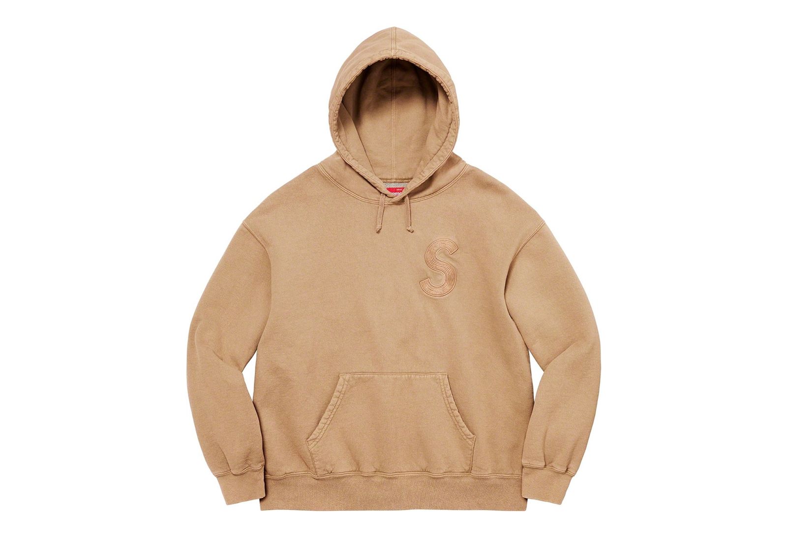 Supreme Overdyed S Logo Logo Hooded Sweatshirt Tan (SS23) | TBC