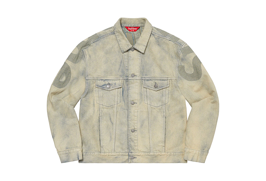 Supreme Inset Logo Denim Trucker Jacket Dirty (SS22) | TBC - KLEKT