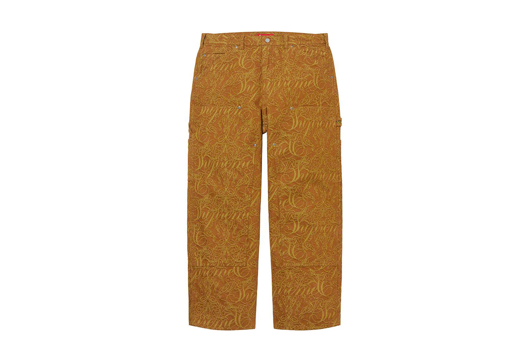 Supreme Script Jacquard Double Knee Denim Painter Pant Brown