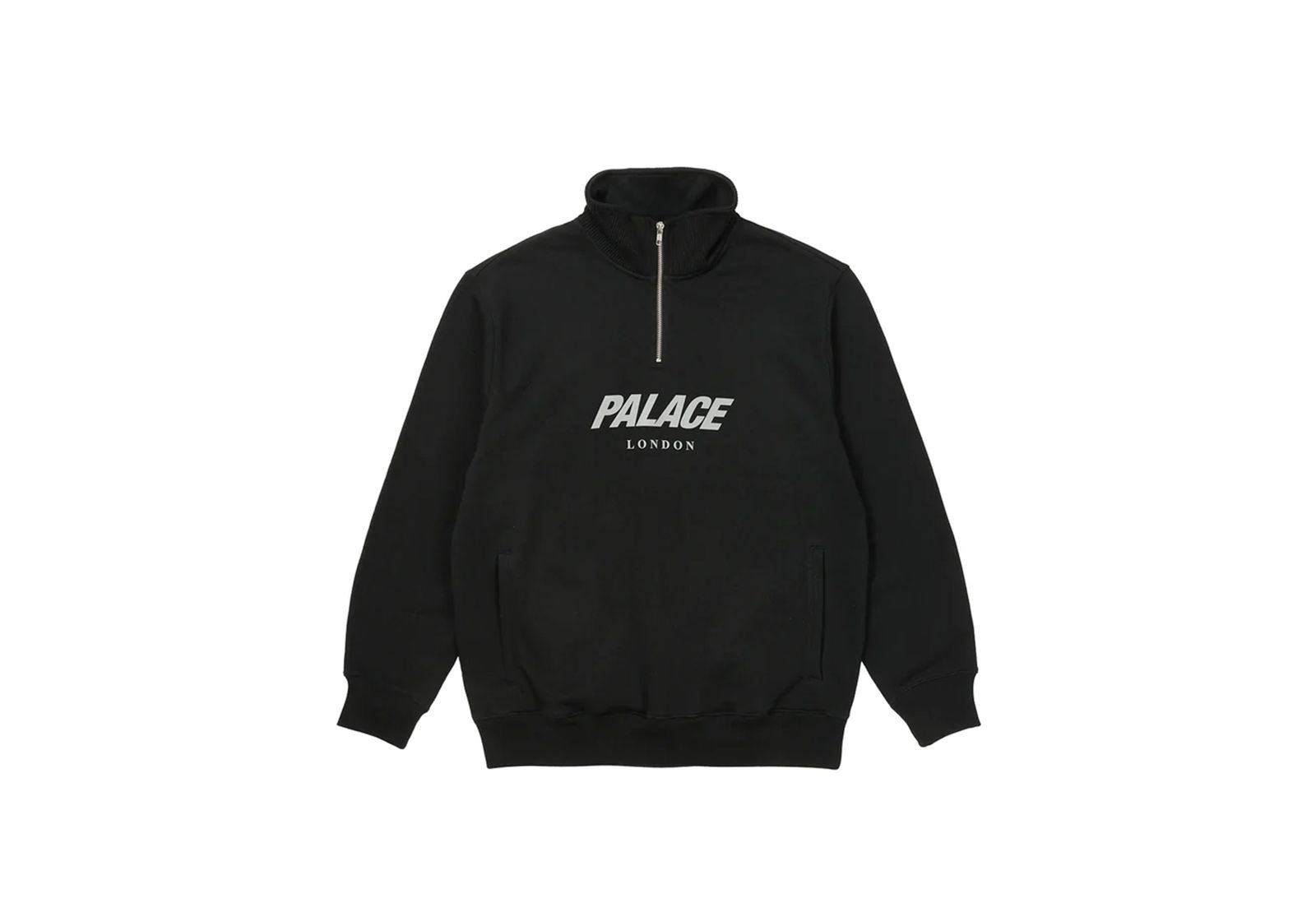 Palace Rib 1/4 Zip Funnel Black (FW22) | TBC - KLEKT