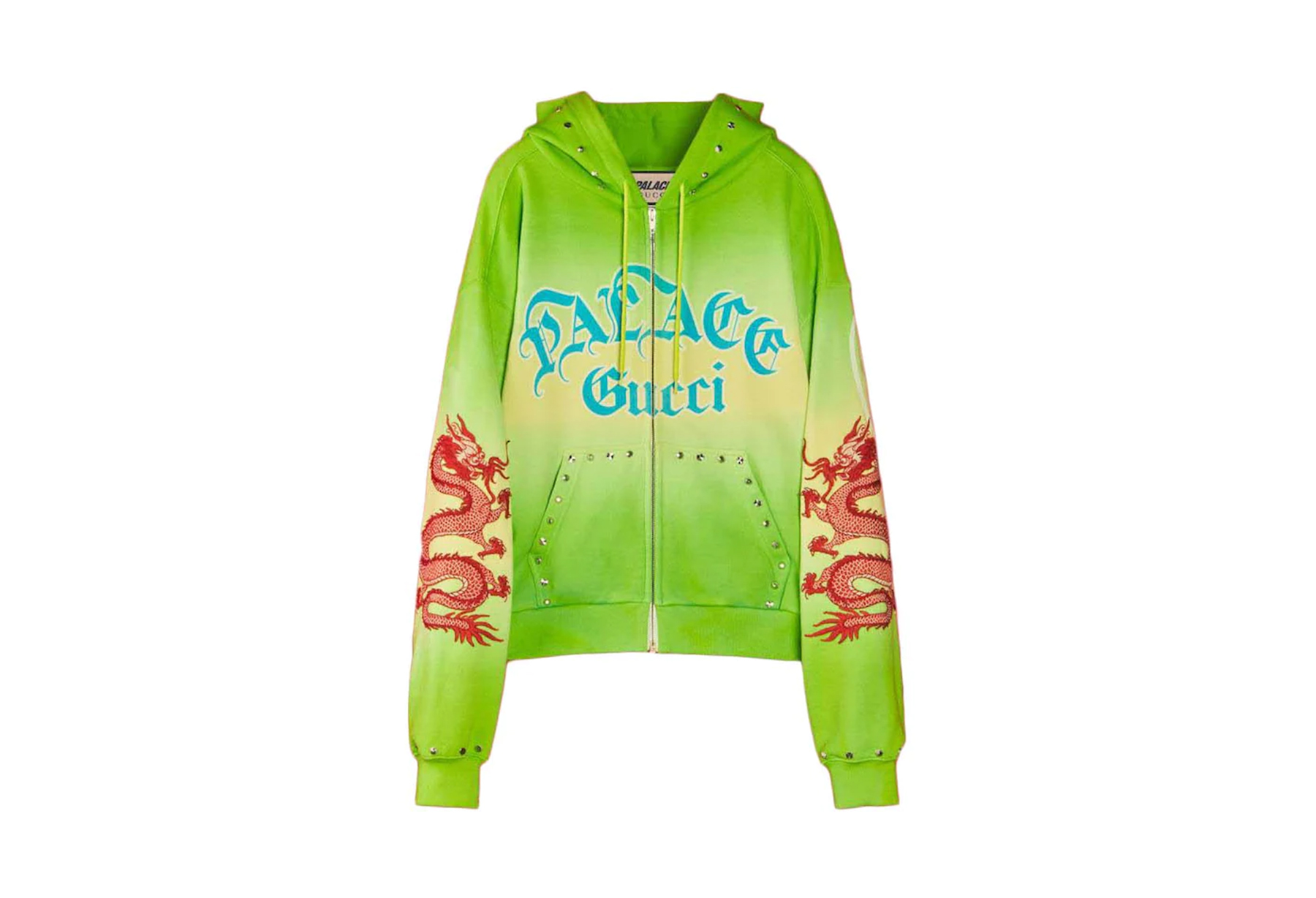 Gucci x Palace Studded and Embroidered Tie-Dye Sweatshirt Green