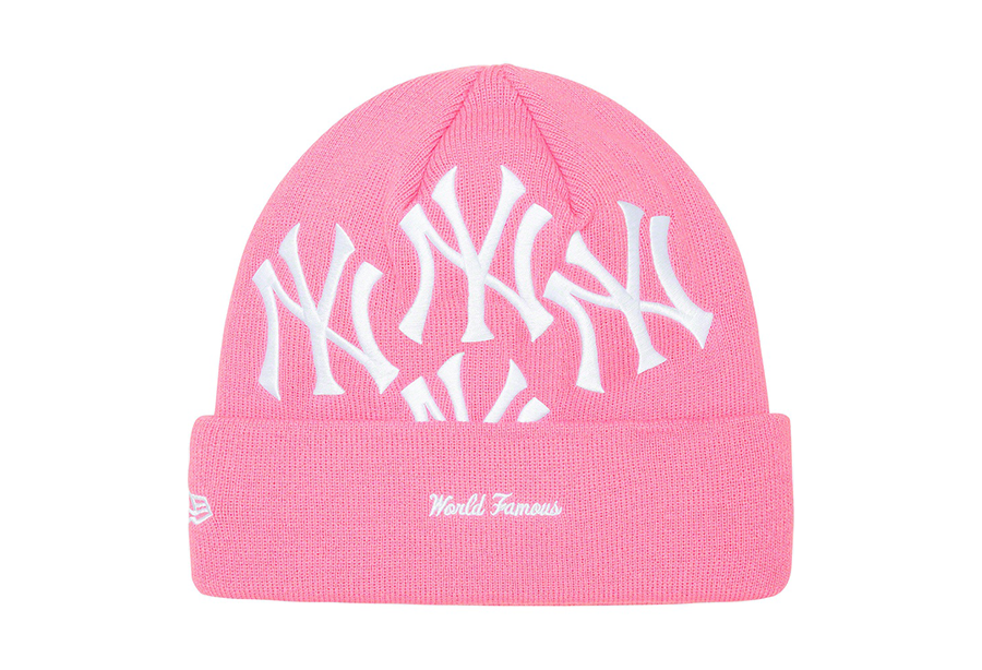 Supreme New York Yankees New Era Box Logo Beanie Pink