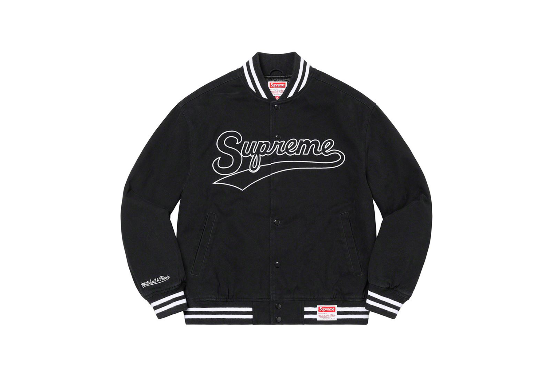 Supreme x Mitchell & Ness® Doughboy Twill Varsity Jacket Black