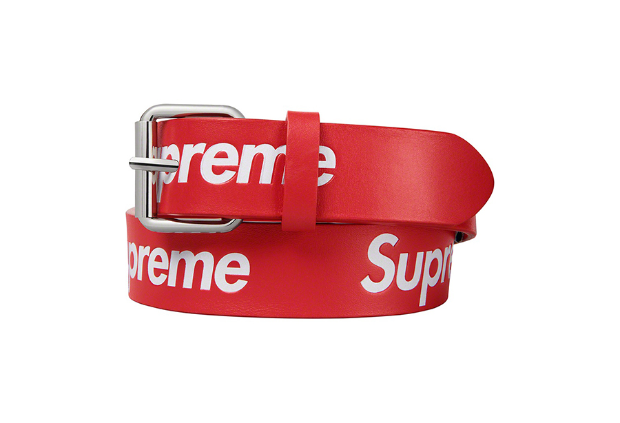 Supreme Repeat Leather Belt (SS23) Red