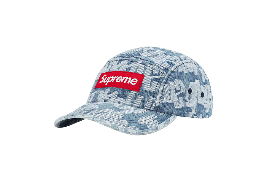 Supreme Fat Tip Jacquard Denim Camp Cap Blue (SS22)