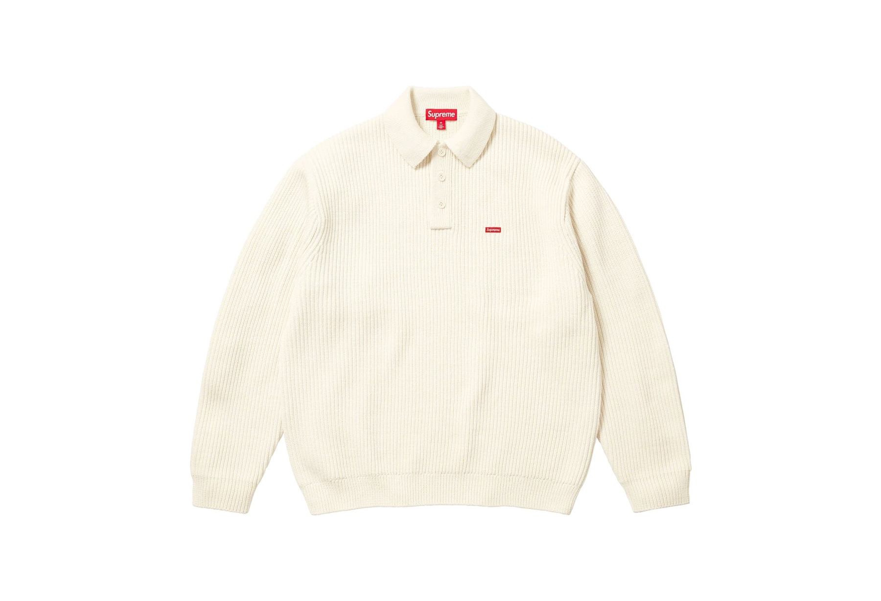 Supreme Small Box Polo Sweater Ivory (FW23) | TBC - KLEKT