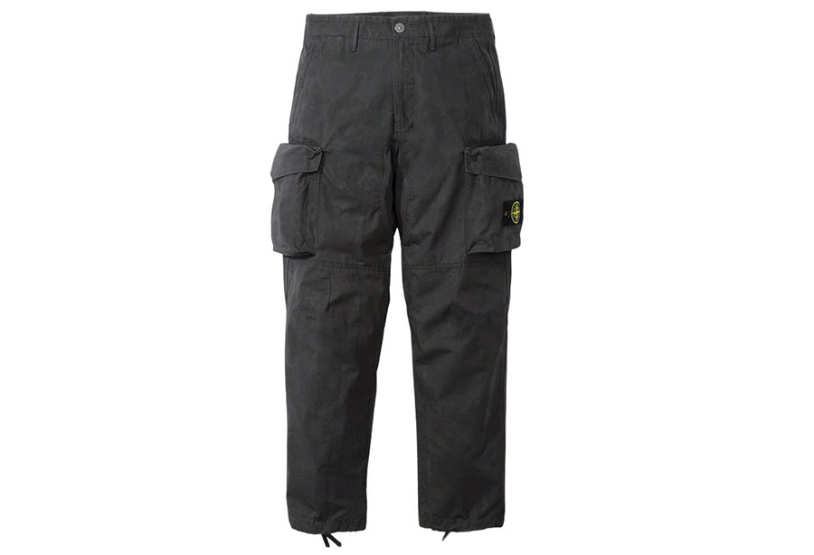 Supreme Stone Island Reactive Ice Camo Ripstop Cargo Pant Black