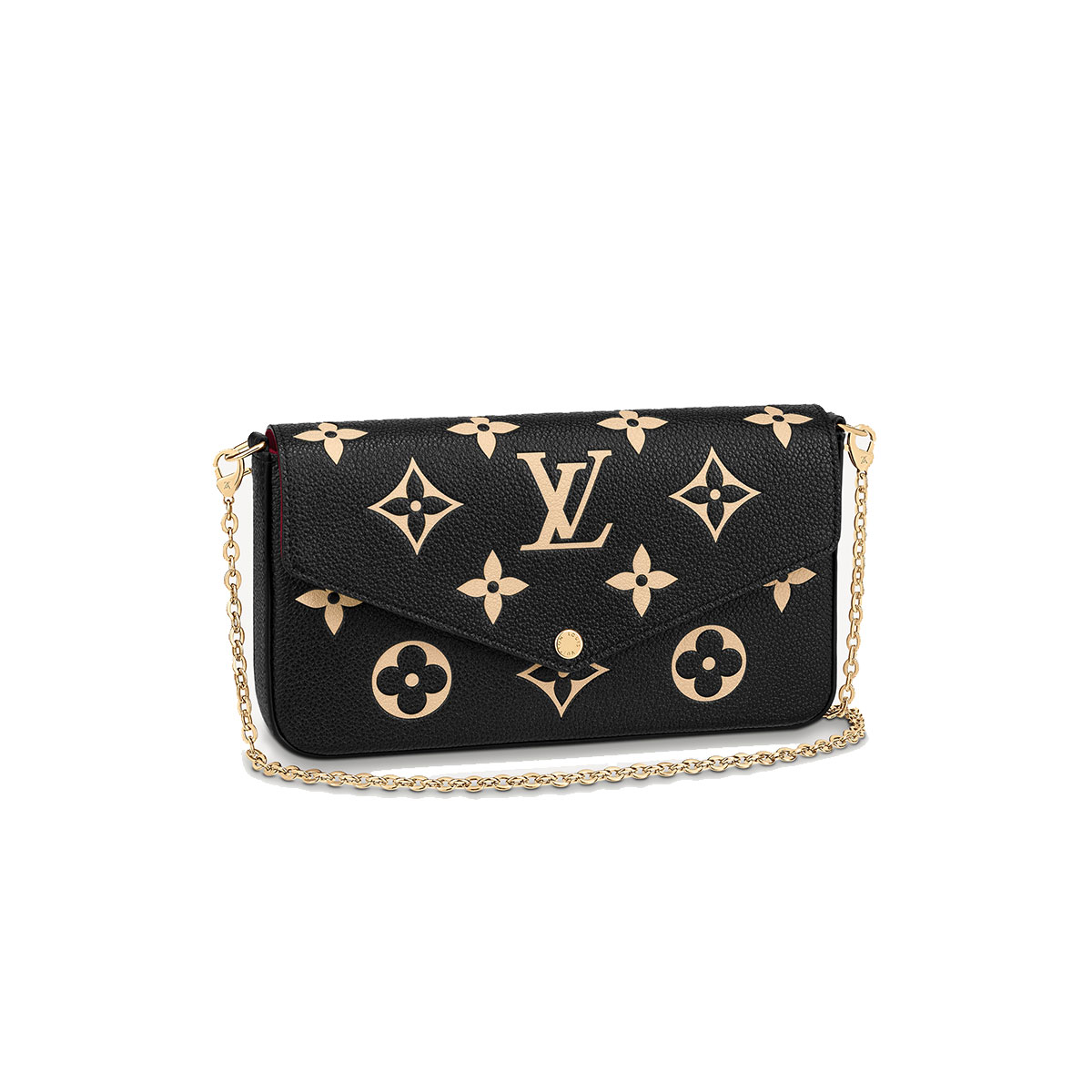 Louis Vuitton Pochette Félicie Black Beige Leather ref.662816 - Joli Closet