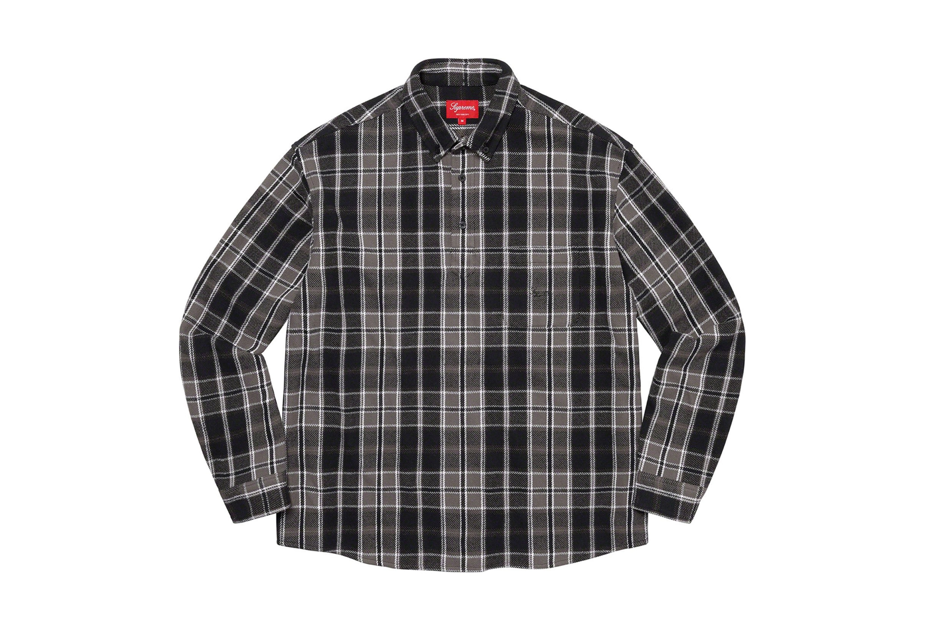 Supreme Pullover Plaid Flannel Shirt Black (SS23) | TBC - KLEKT