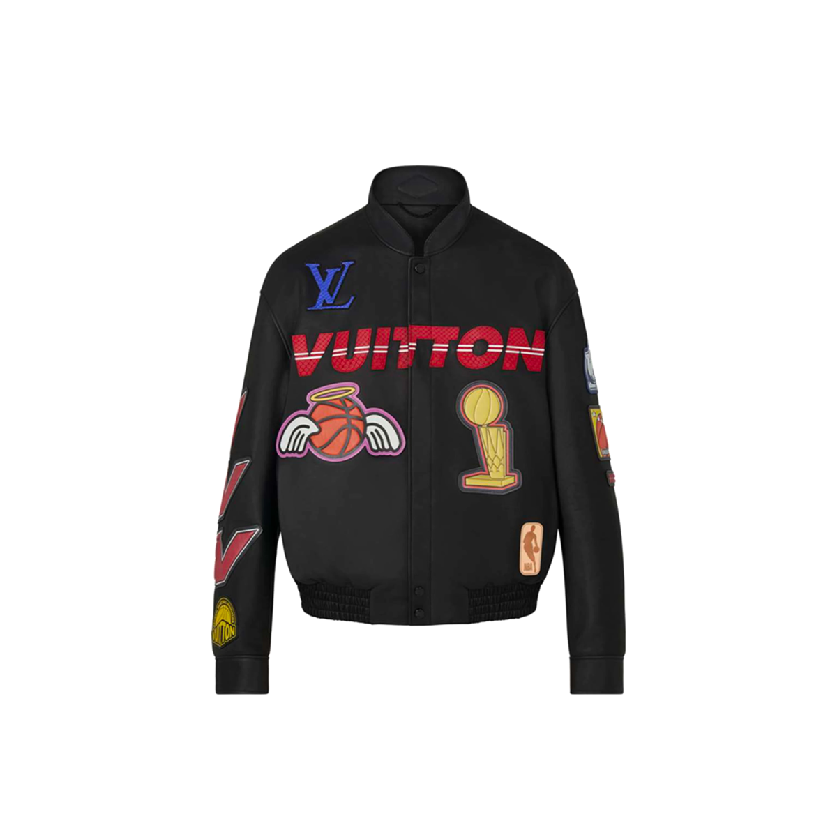 Louis Vuitton x NBA Logos Leather Hero Jacket Black Men's - FW21 - US