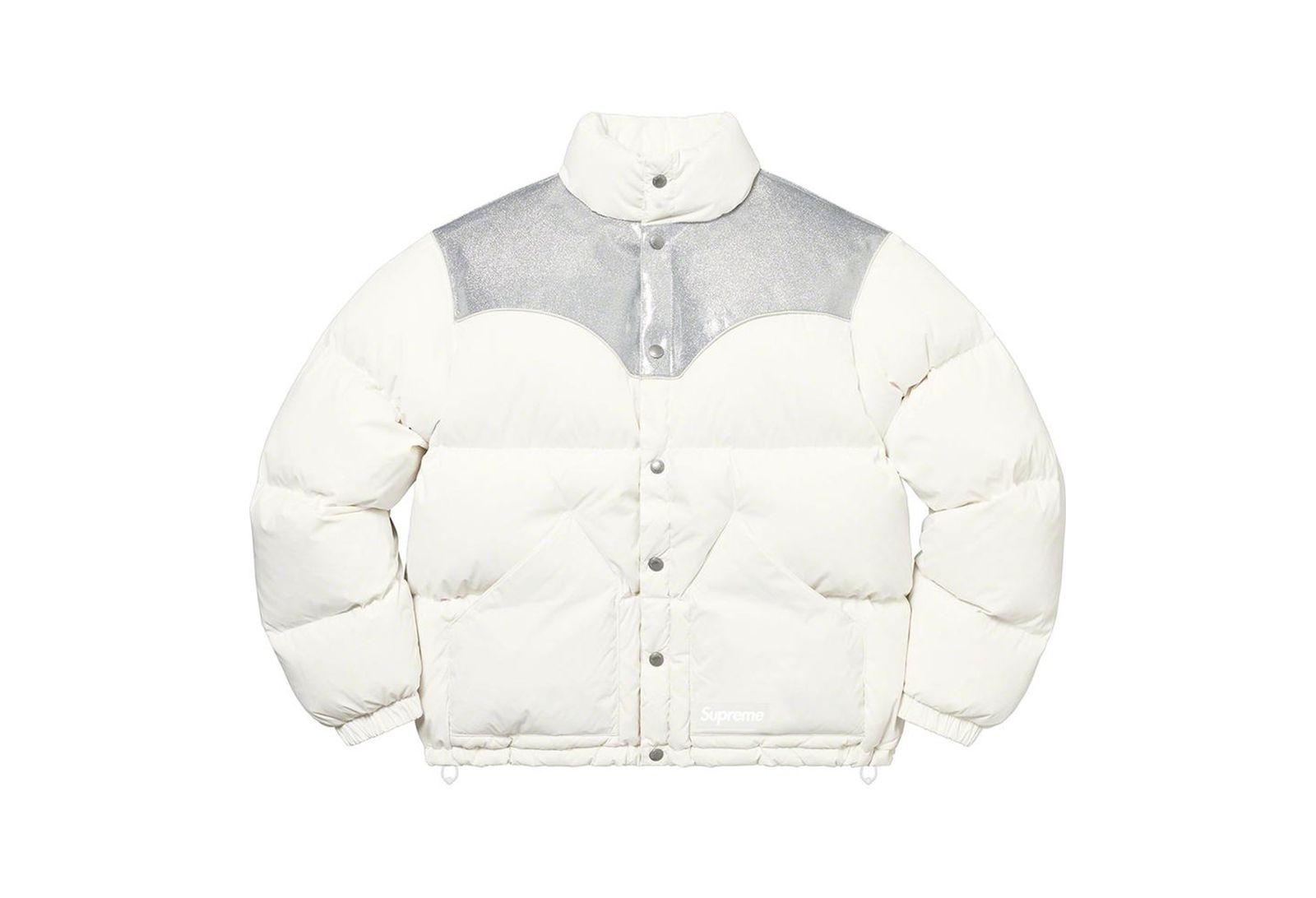 Supreme Glitter Yoke Down Puffer Jacket White FW22 TBC KLEKT