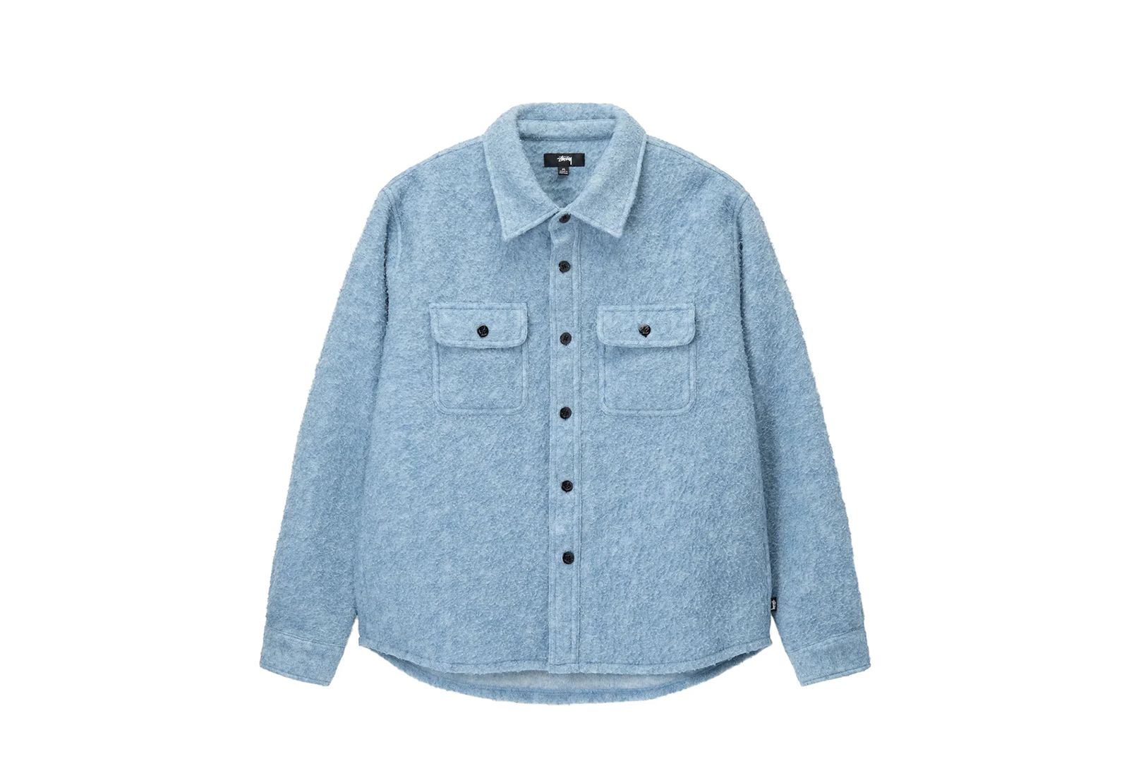 Stussy Casentino Wool CPO Shirt Light Blue (FW22) | TBC - KLEKT