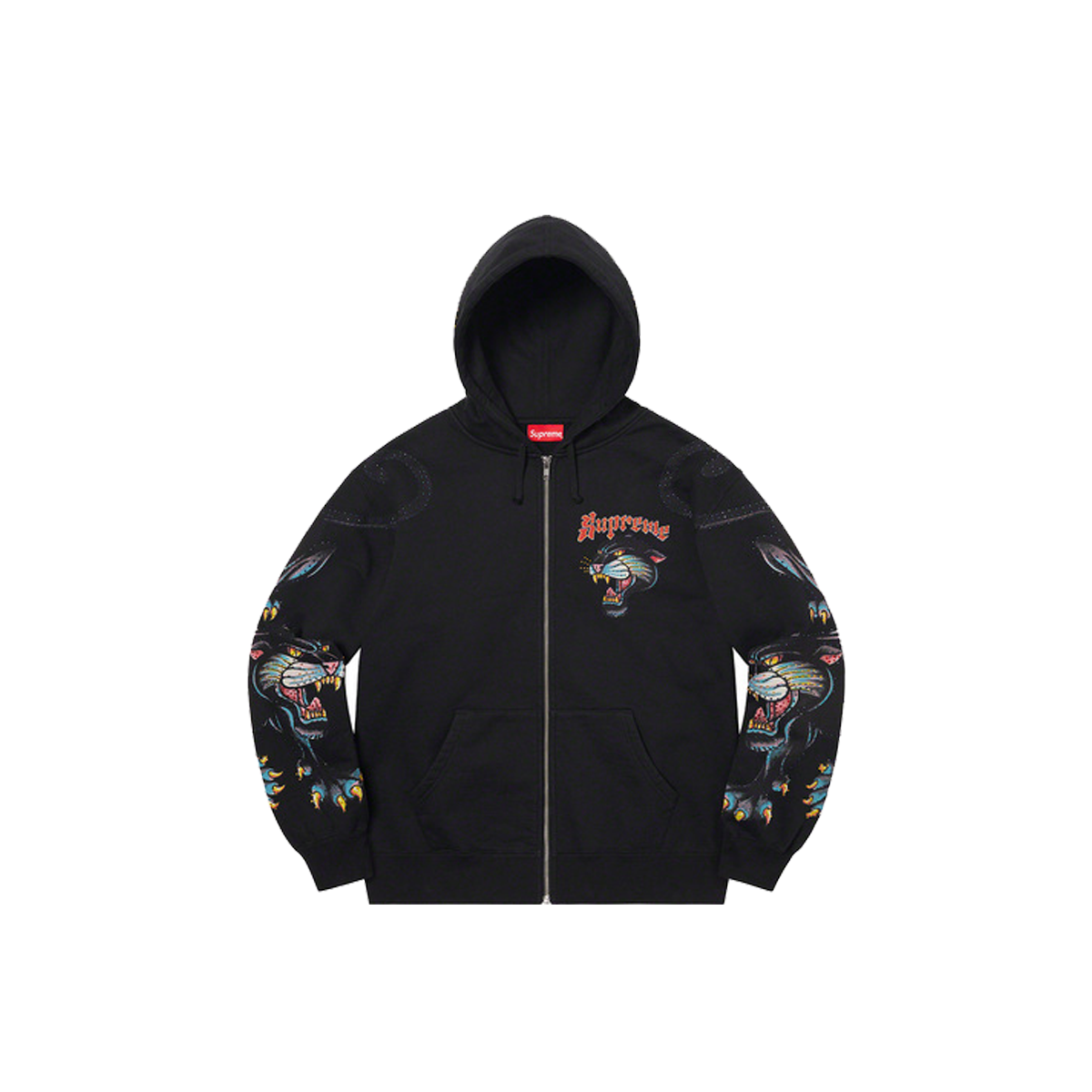 Supreme Panther Zip Up Hooded Sweatshirt Black (SS21) SS21 KLEKT