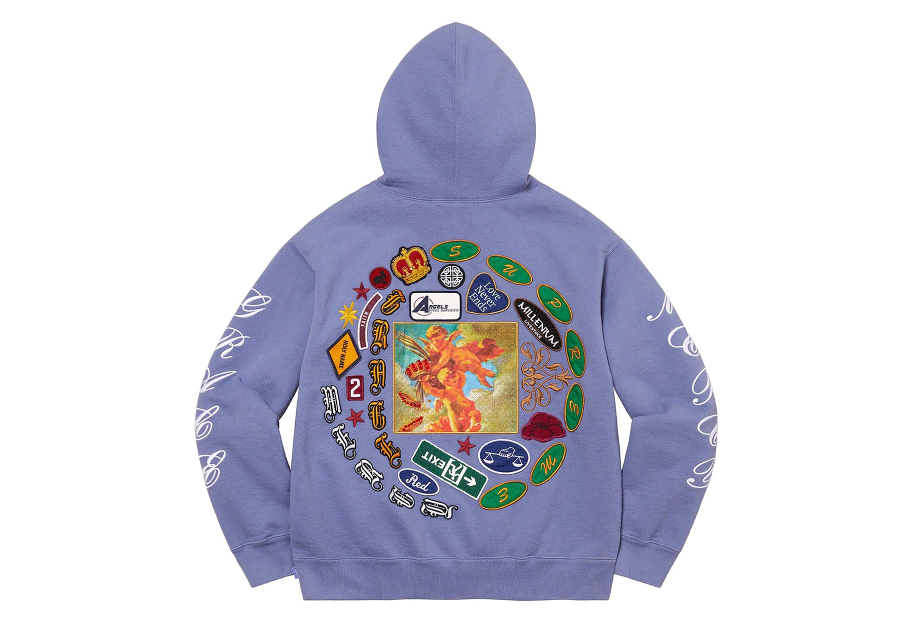 Supreme Patches Spiral Hooded Sweatshirt Light Purple (SS23) | TBC