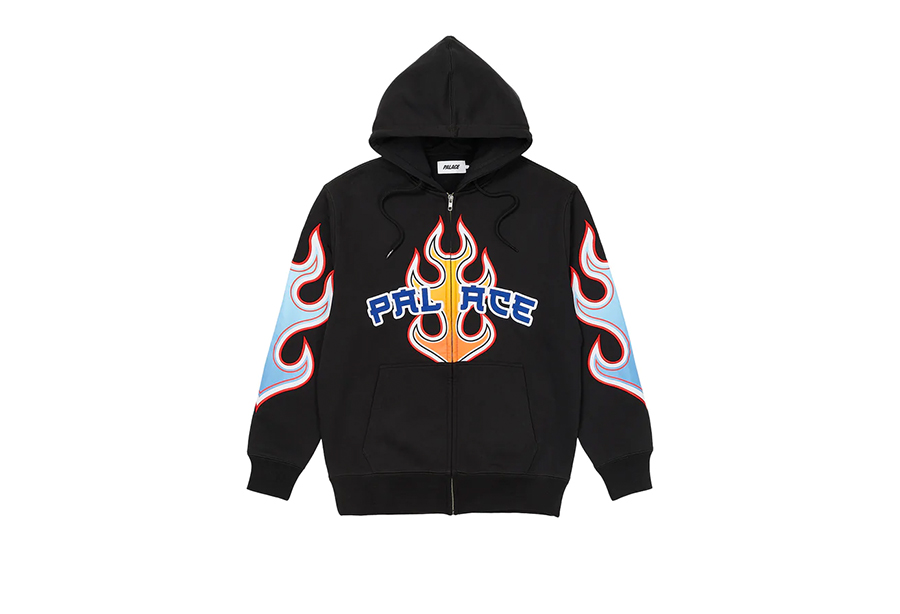 Palace Flame Zip Hood Black (FW22) | TBC - KLEKT