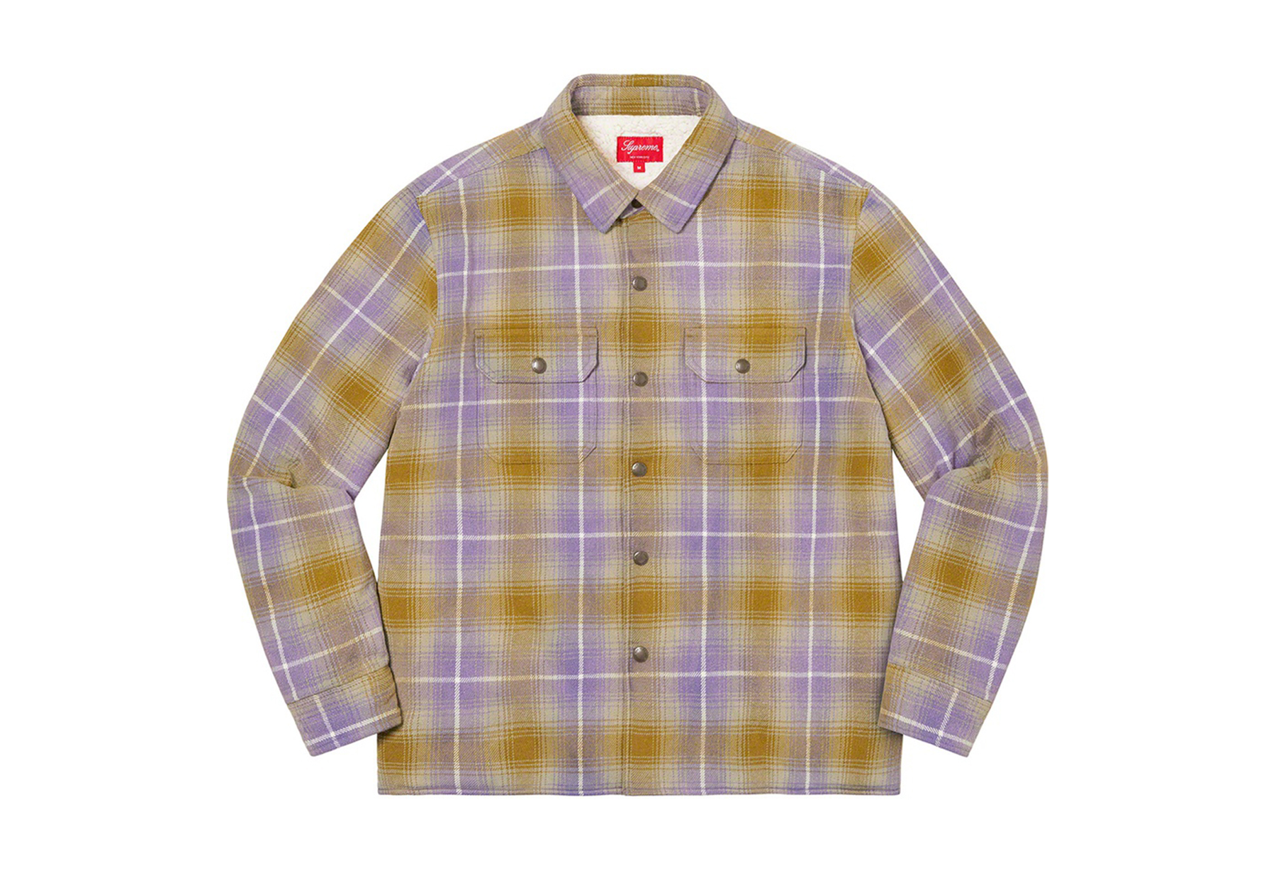 Supreme Shearling Lined Flannel Shirt Olive (FW22) | TBC - KLEKT