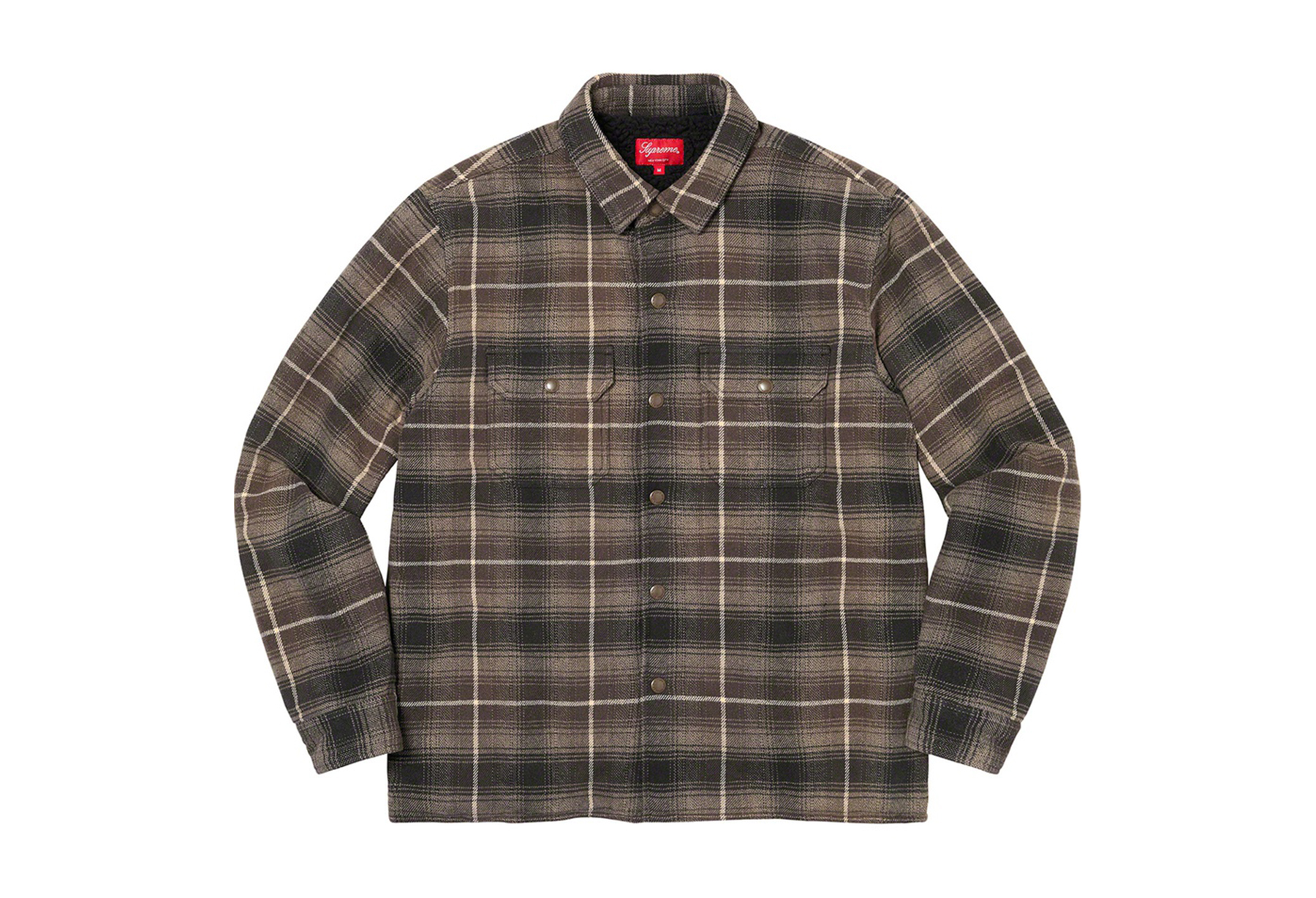 シュプリームFaux Shearling Lined Flannel Shirt-