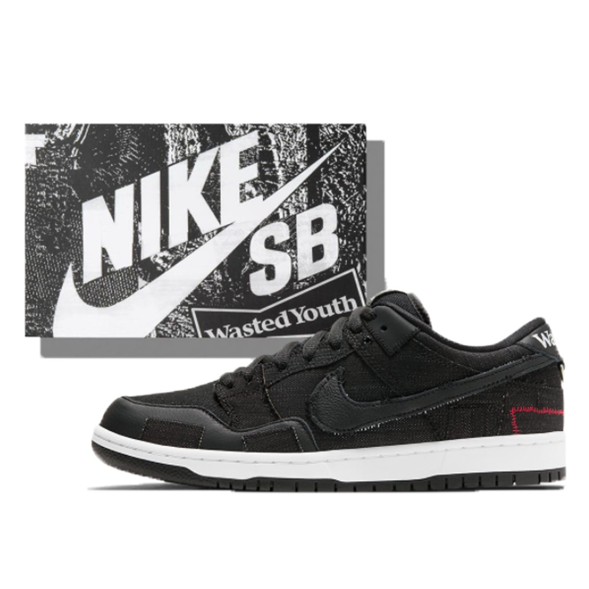 dunk low black white youth