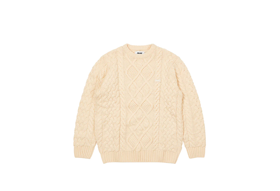 Palace Cable Knit Neon Ecru (FW22) | TBC - KLEKT