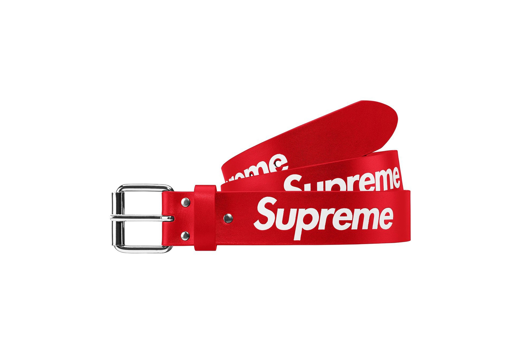 Supreme Repeat Leather Belt Red (SS23) | TBC - KLEKT