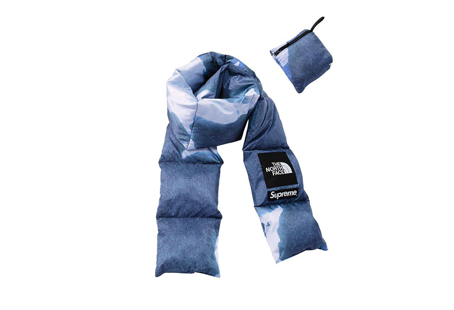 Supreme x The North Face® Bleached Denim Print 700-Fill Down Scarf