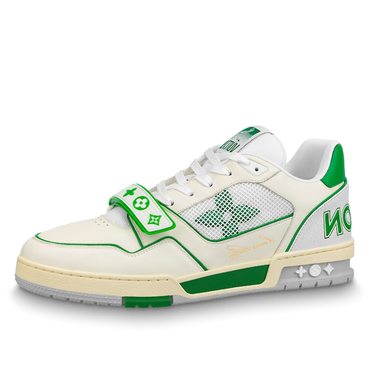 Louis Vuitton LV Trainer Sneaker Low White Green Mens Fashion Footwear  Sneakers on Carousell