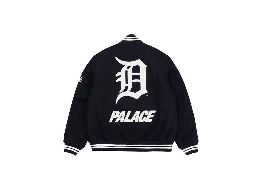 Detroit Tigers Two-Tone Wool and Leather Jacket - Navy/White 4X-Large