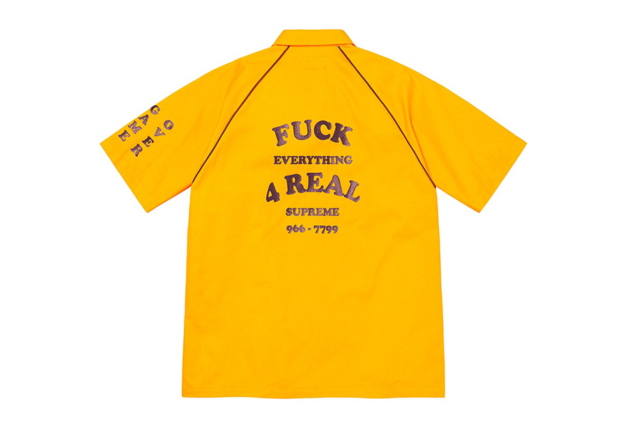 Supreme Fuck Everything S/S Work Shirt Yellow (SS22)