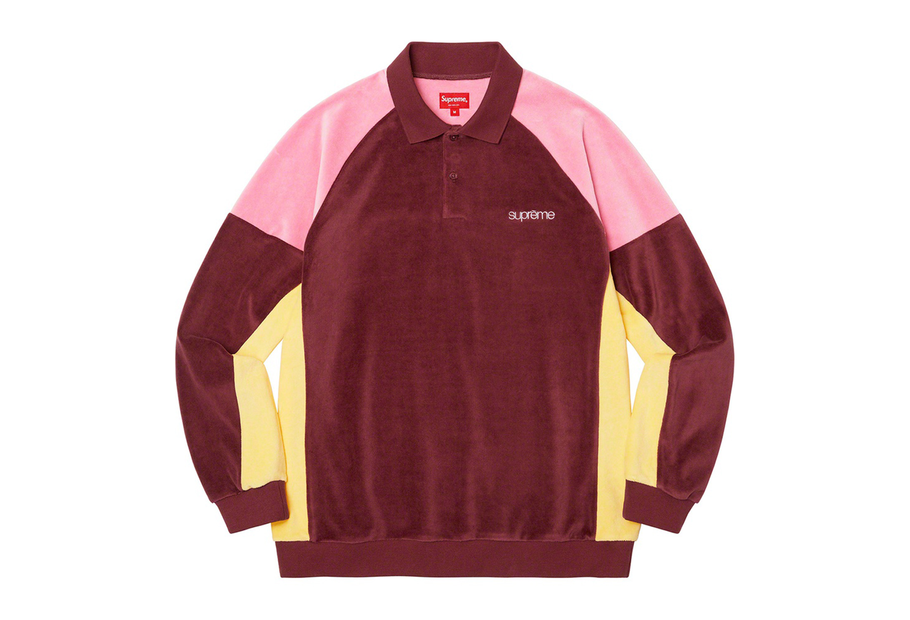 Supreme Paneled Velour L/S Polo XL