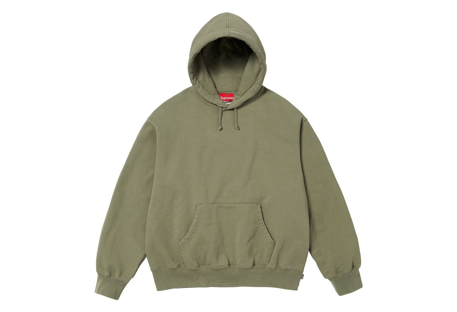 Supreme Satin Appliqué Hooded Sweatshirt Light Olive (FW23) | TBC