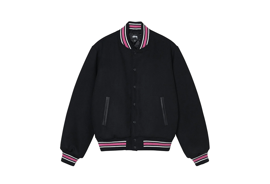 STUSSY / S TALK MELTON VARSITY JACKET - www.fountainheadsolution.com