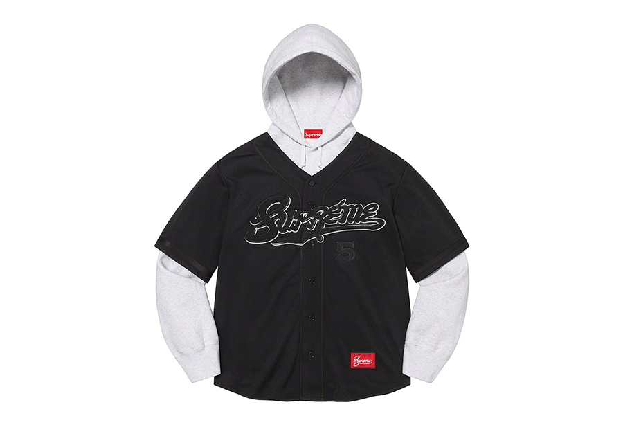 Empire Visible Want to Supreme Baseball Jersey Hooded Sweatshirt Black (SS22) | TBC - KLEKT