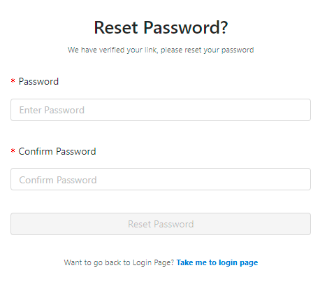 Reset Password