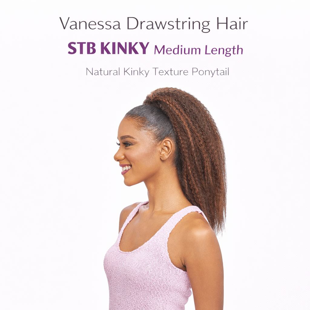 Vanessa Drawstring Ponytail Hair Extension STB KINKY Medium Length Coming Soon