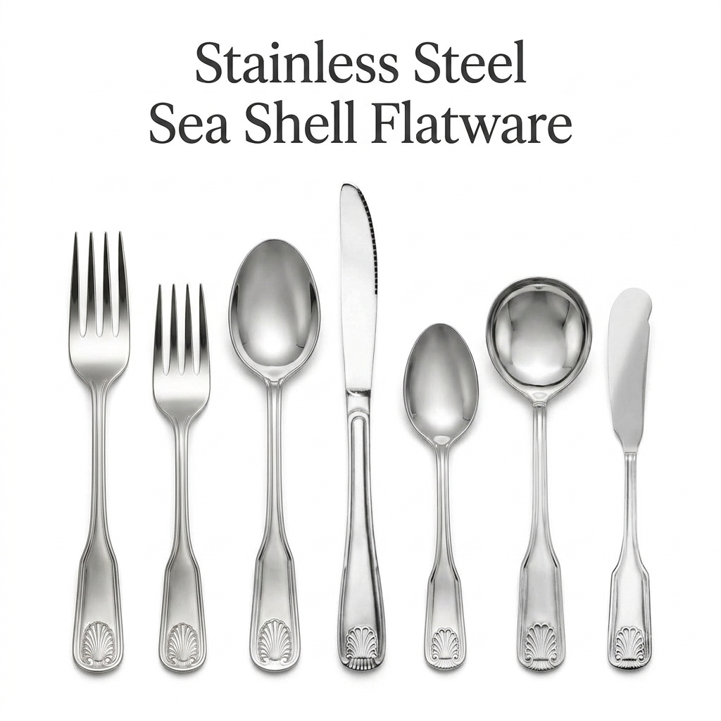 Stainless Steel Sea Shell Flatware