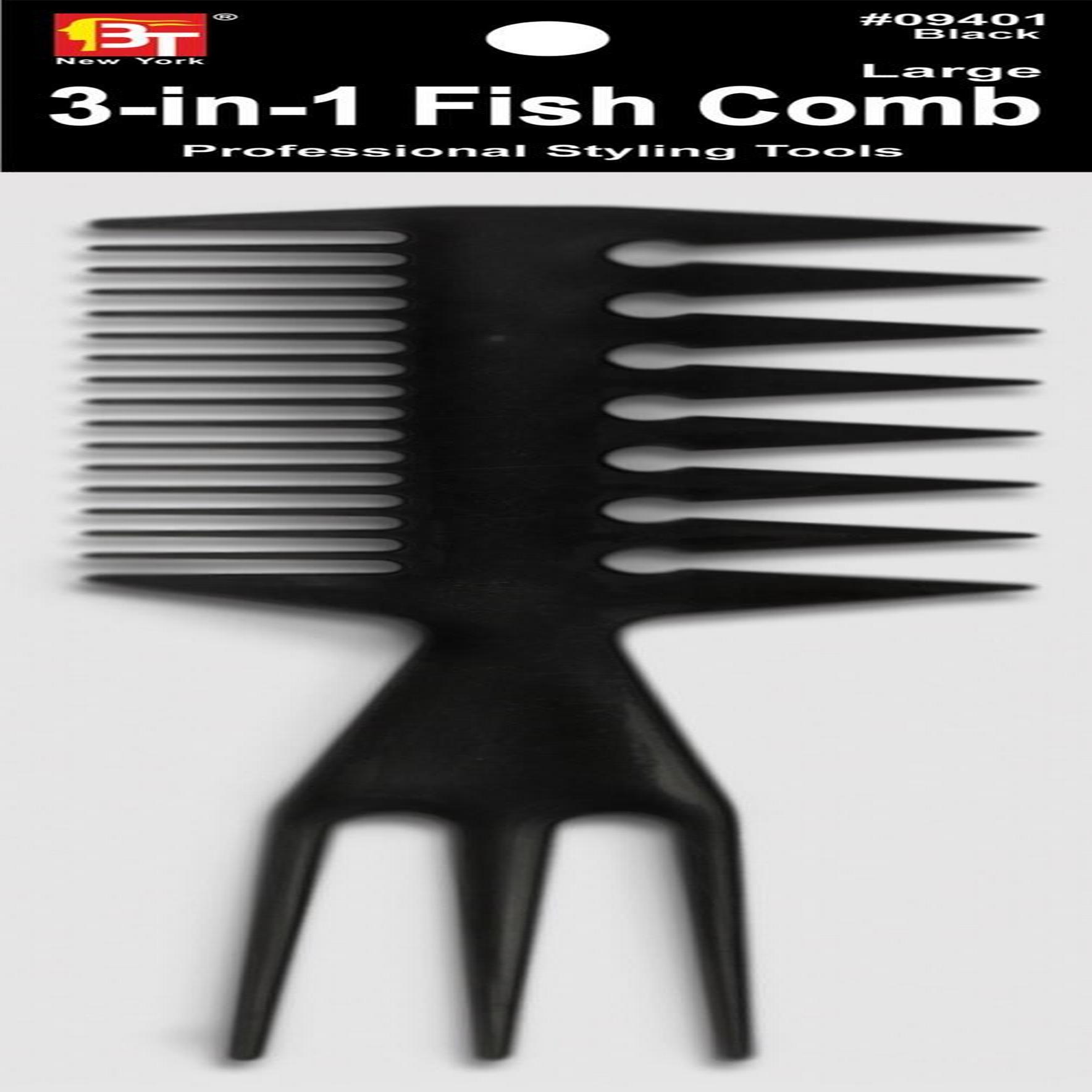 Plastic Comb 3-In-1 Fish Comb Large Black