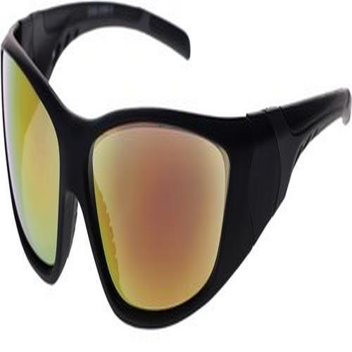 Sports Fashion Sunglasses Black Yellow Mirror Full Frame