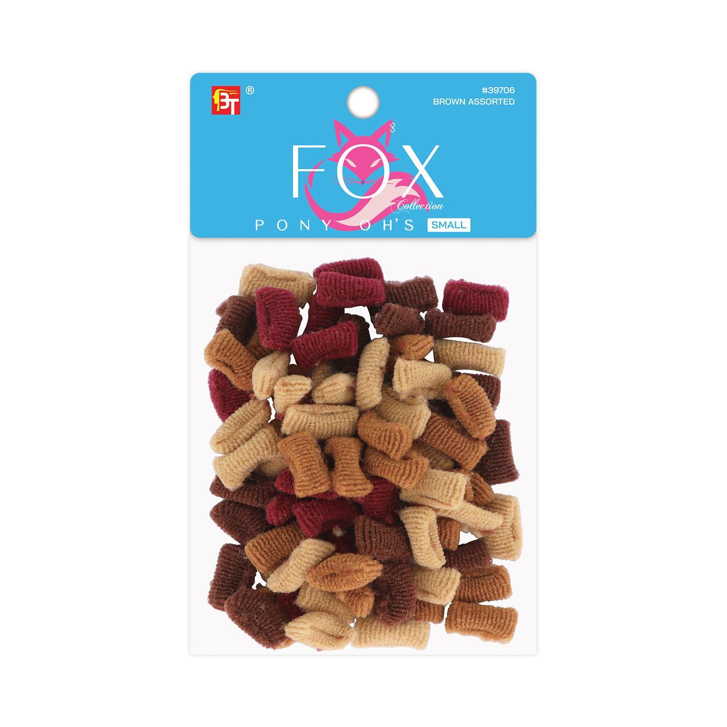 Fox Collection-Elastic Ponytail Holder Small Brown Assorted