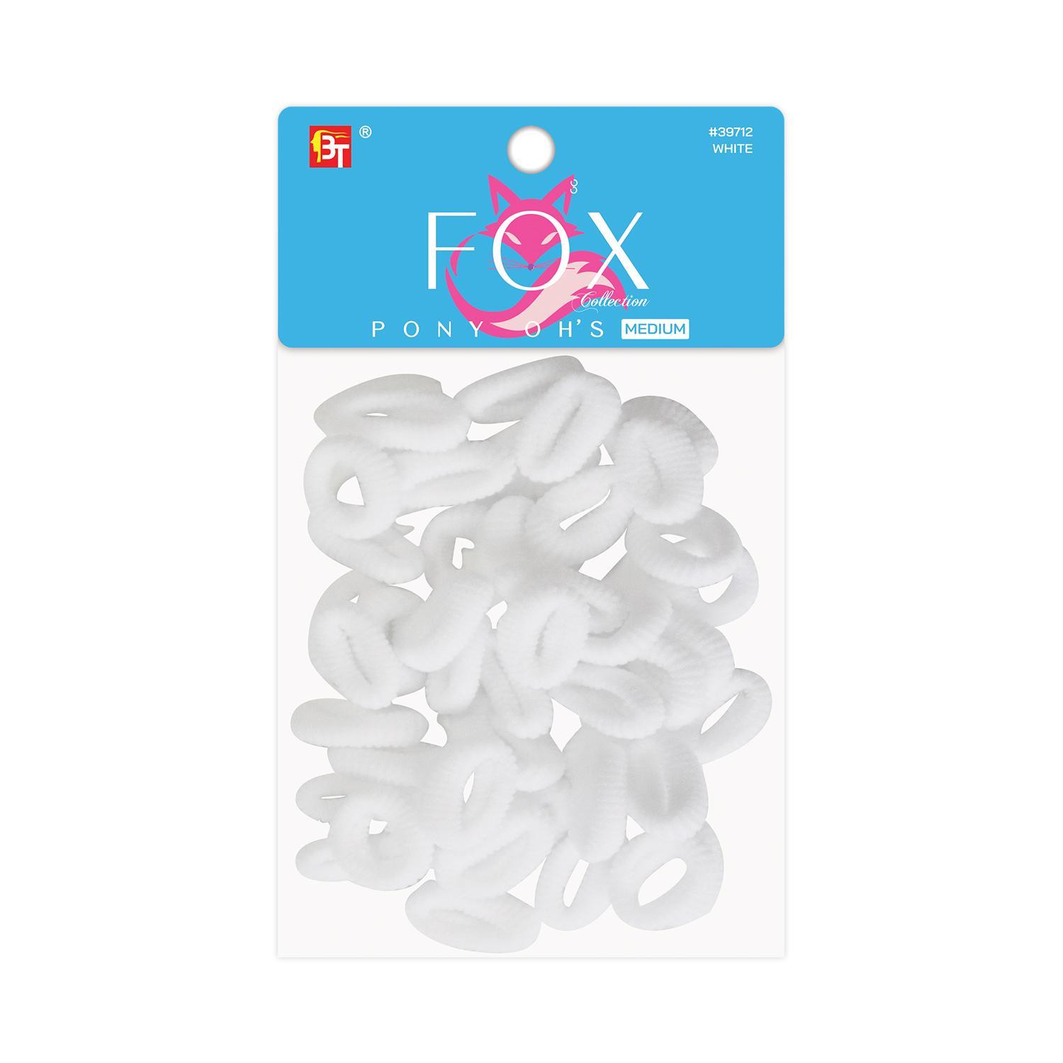 Fox Collection-Elastic Ponytail Holder Medium White