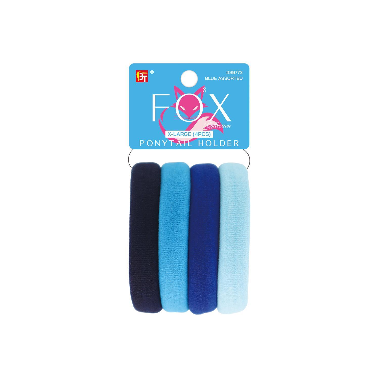 Fox Collection-Ponytail Holder X-Large Blue Assorted
