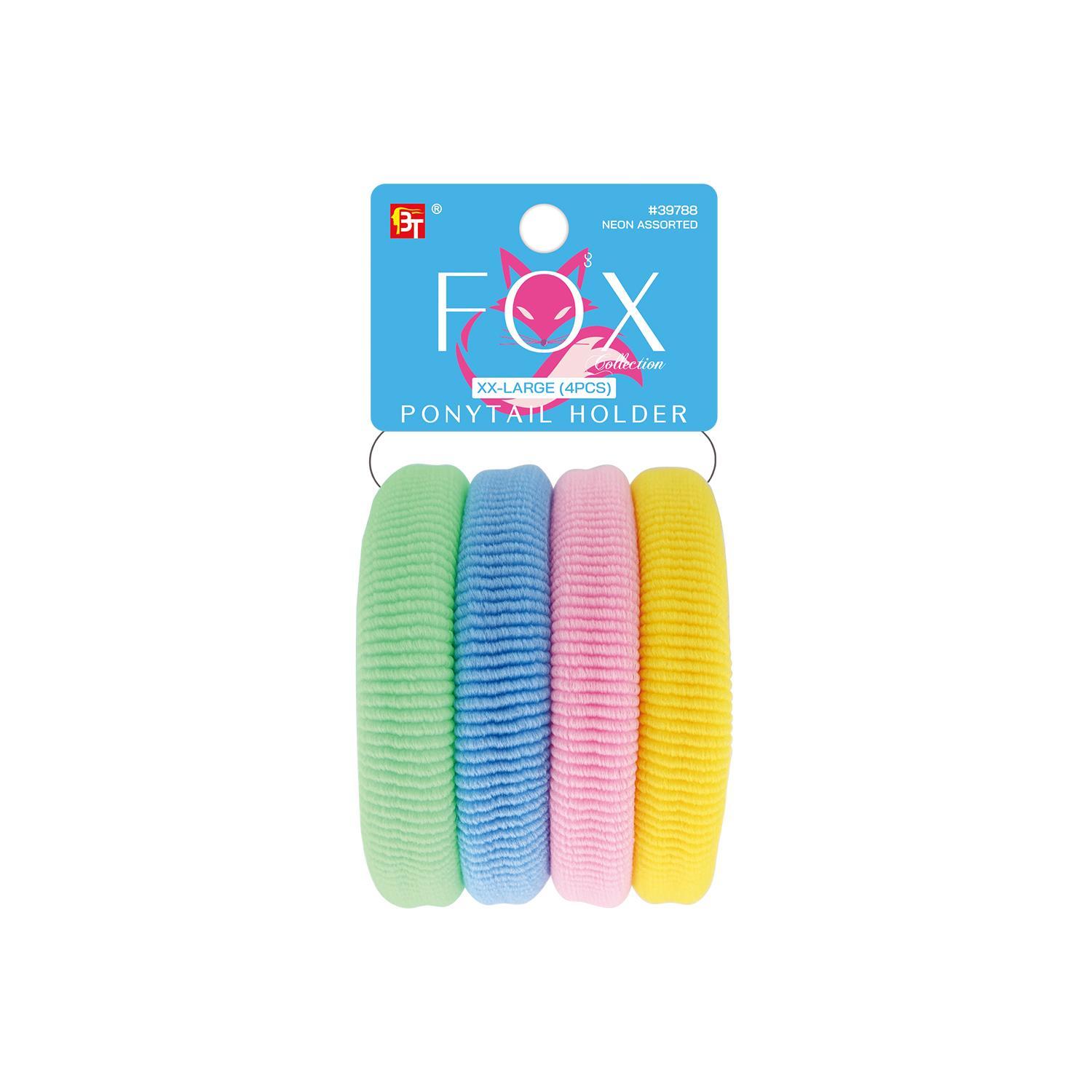 Fox Collection-Ponytail Holder Xx-Large Neon Assorted